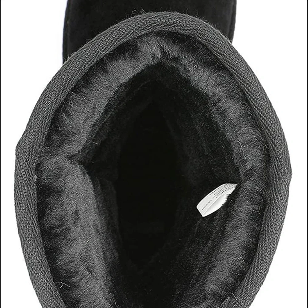 NEW DREAM PAIRS New Mid Calf Black Women's Short Sheepskin Boots US10 - Picture 6 of 9